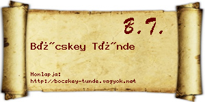 Böcskey Tünde névjegykártya